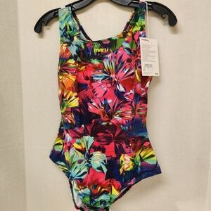 Maru Tropic Pacer Hydro Back 1pc Bathing Suit Swimsuit Sz 36 New UPF 50+